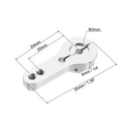 MECCANIXITY 10 Pcs Aluminum Servo Horn 25T Steering Arm 35mm Length Silver Suitable for DIY RC Car/Boat/Airplanes Boat Model Accessories with 2 Pcs Screws