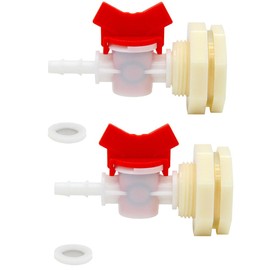 ANPTGHT Rain Barrel Connector Kit, Connect 5/16" Hose ID, Include 1/2" ABS Bulkhead Fitting, Barb Ball Valve and Mesh Filter Washer for Bucket Watering System(Set of 2)