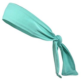 Headbands Tie on Headband for Women Men Running Athletic Hair Head Band Elastic Sports Sweat Basketball Sweatband Stetchy Yoga Workout Sweatbands Adjustable Non-Slip Moisture Wicking (Seafoam)