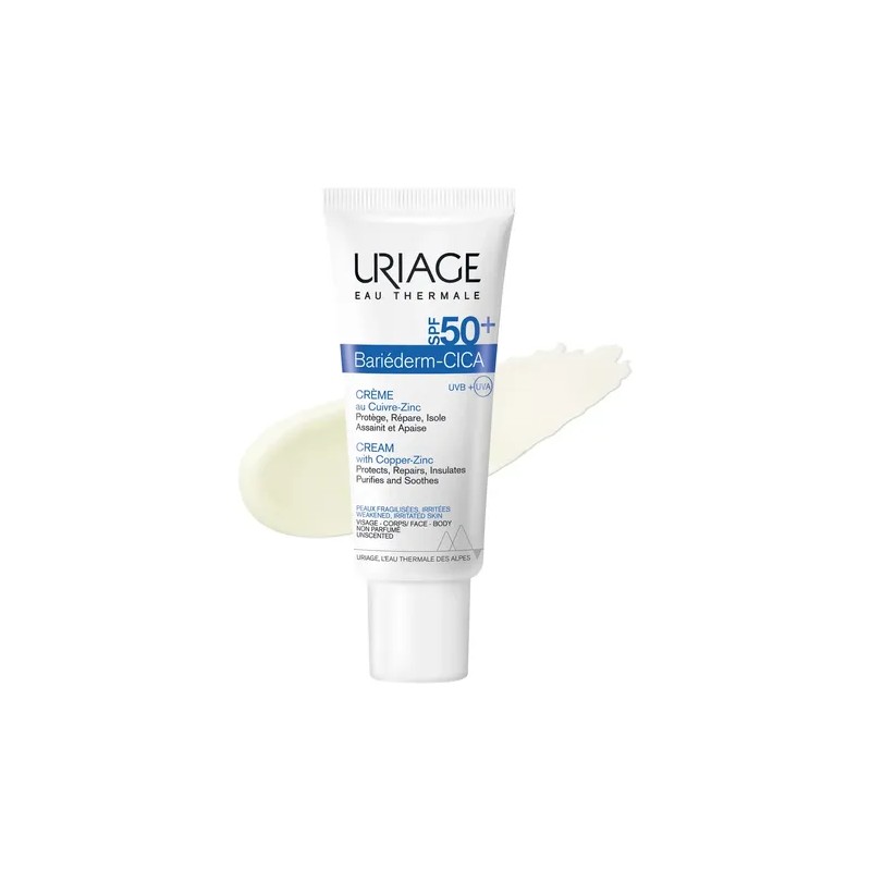 Bariéderm-cica Crema Reparadora Cu-zn Spf50+ 40ml Uriage