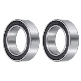 sourcing map 63802-2RS Deep Groove Ball Bearing 15x24x7mm Double Sealed P6(ABEC3) Z3 Deep Groove Rolling Bearings (2 Pcs)
