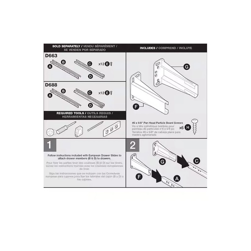 Liberty Face Frame Socket Set for European Drawer Slides
