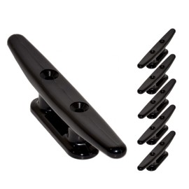 QPURO - Tacos de nailon negro de 6 pulgadas, tacos de cuerda, kayak, tacos de muelle para barco, ideales para marina, cubierta, amarre, decoración náutica (paquete de 5)