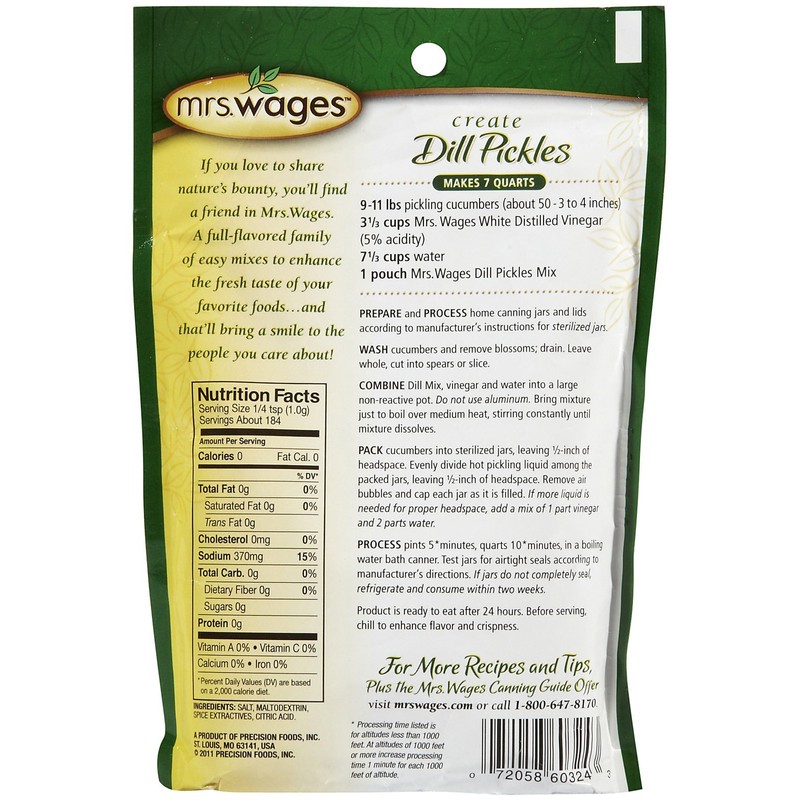 Mrs. Wages Create Dill Pickles Pickle Mix - 6.5 oz