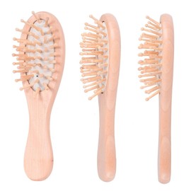 PACKOVE 2pcs Natural Wooden Brush Ergonomic Scalp Massager Comb for Home Hotel Smooth Comfortable Grip for Relaxation and Hair Care Random Color
