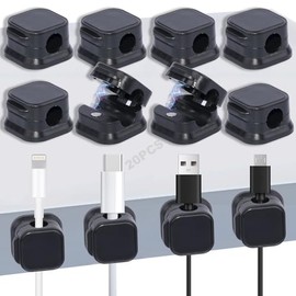 20 Piezas Organizador de Cables Magnético - Clips Organiza Cables Autoadhesivo para , y , Sujeta ...