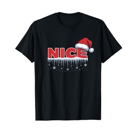 Nice Matching Christmas Santa Hat Snowflakes Design T-Shirt
