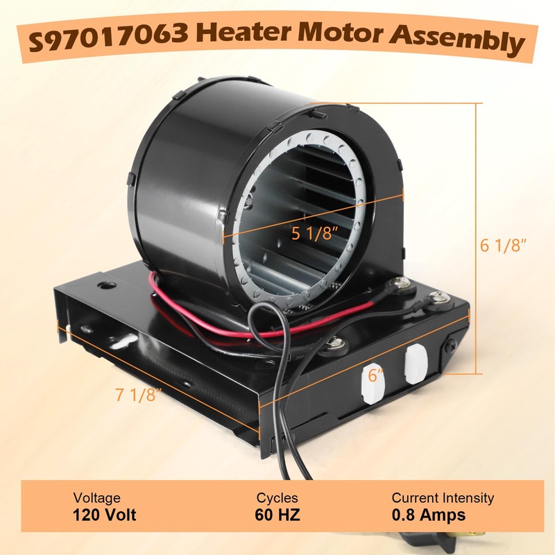 S97017063 Heater Motor Assembly Compatible with Broan Nutone 655, 655F,