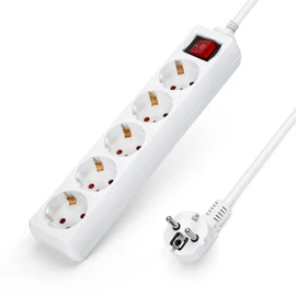 Aigostar Power Strip 5-Way with Switch Table Socket Child Lock 5 m Cable, White