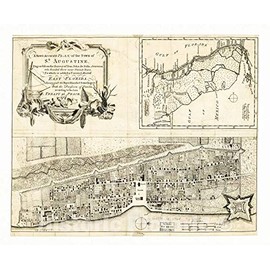 Historic 1764 Wall Map - A New & Accurate Plan, of The Town of St. Augustine, 24in x 20in