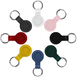 Case for Apple Air Tags 1PC, Soft Silicone Protective Sleeve Cover for AirTags Location GPS Tracker with Keychain, Security Anti-Lost Scratch- Resistant Waterproof and Washable Ultra-Green (1 Black)