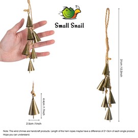 Small snail Witch Bells Garden Wind Chimes Metal Door Protector Handmade Blessing Bell Hanging Ornaments for Porch Garden Window Crafts