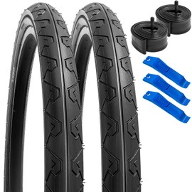 YUNSCM 2-PCS 26" Road Bike Tires 26 x 2.125/57-559 and 2-PCS Bike Tubes 26x1.75/2.125 Schrader Valve Compatible with 26x2.10 26x2.125 Bike Bicycle Tires and Tubes (P-1087)