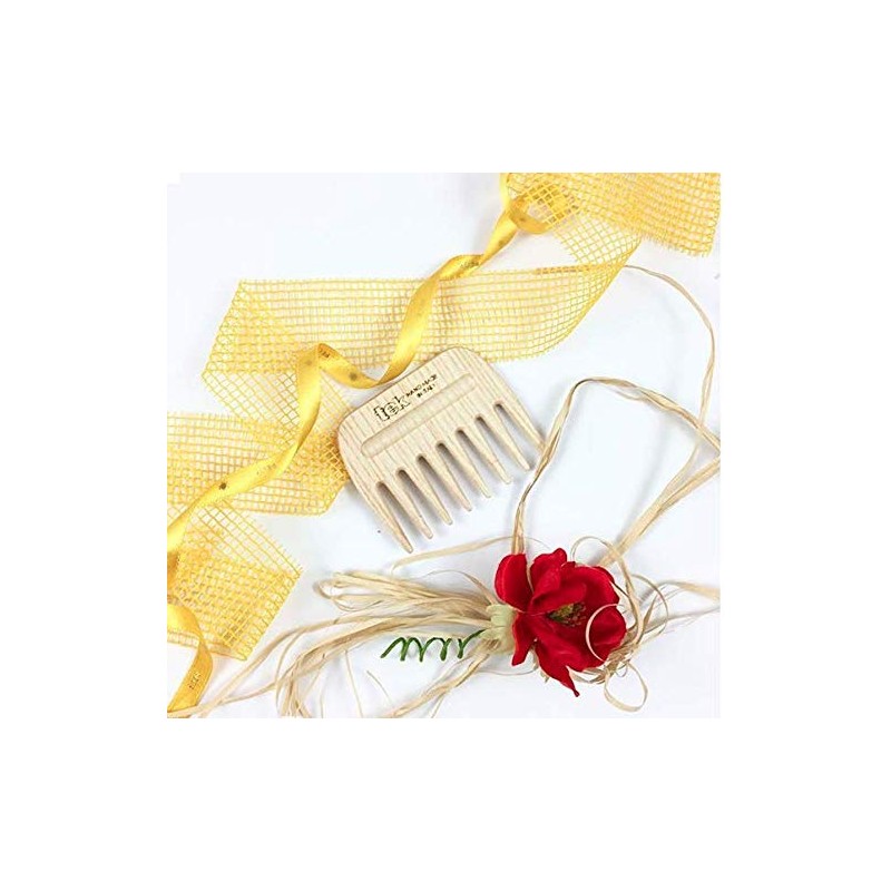Tek afro hair comb in ash wood - Handmade in