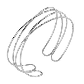 Aidenn Women's Gold Silver Minimalist Bangle Upper Arm Bangle Delicate Layered Bangle Bracelet, Stainless Steel