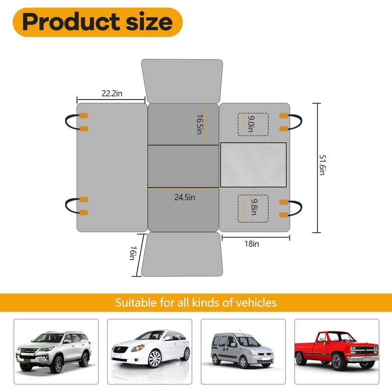 Back Seat Extender for Dogs, Hard Bottom Dog Car Seat