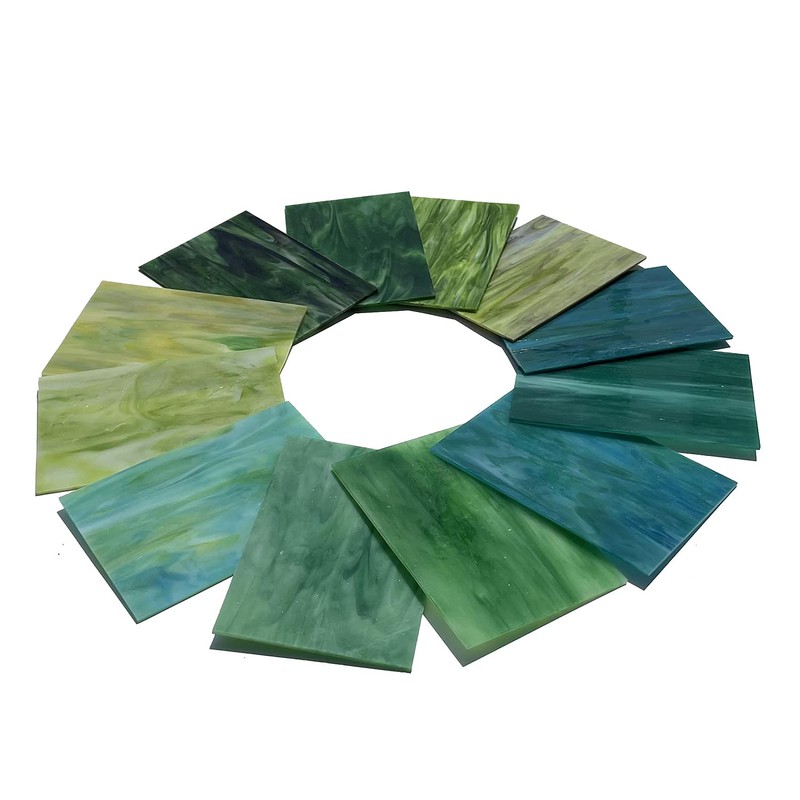 Unicoshape 12 Sheets Stained Glass Pack, 6" X 4" Cathedral