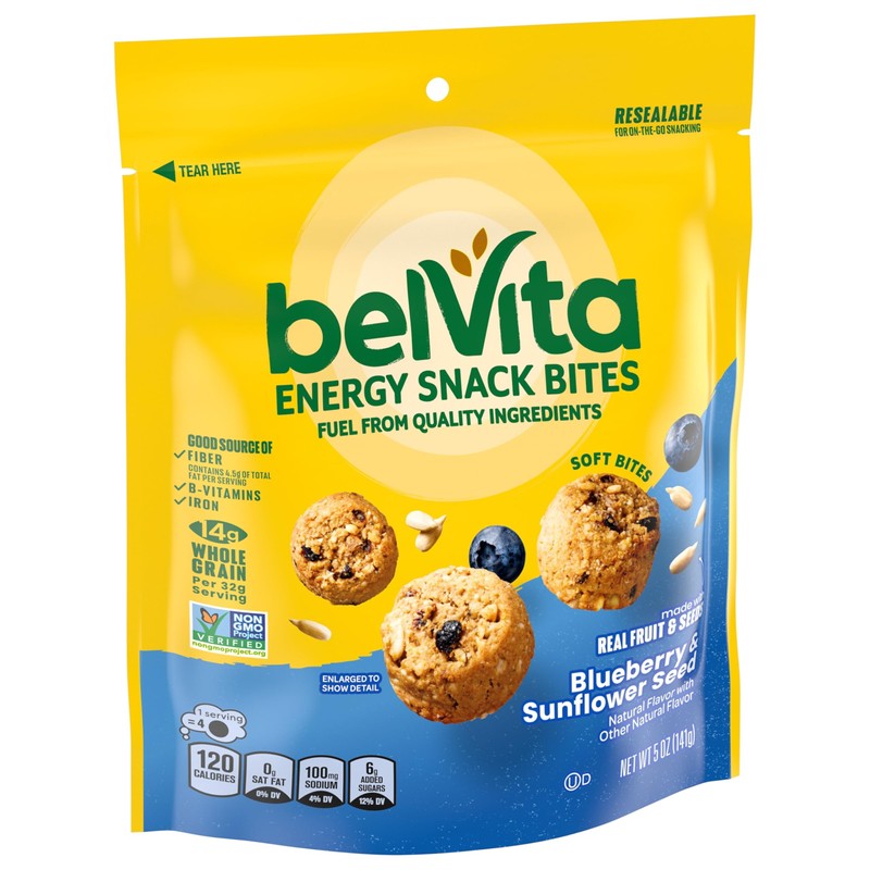 belVita Energy Snack Bites, Blueberry and Sunflower Seed, 5 oz