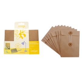 LOOLIPO - Japanese Paper Closure - 10 Envelopes - 16.2 x 11.4 cm - Holders for DIY - Wooden Underlays - Creative Sports - Handmade - L723020