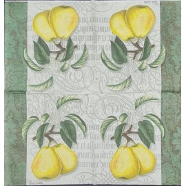 TWO Individual Napkins Pears Fruits Cocktail for Decoupage (730)