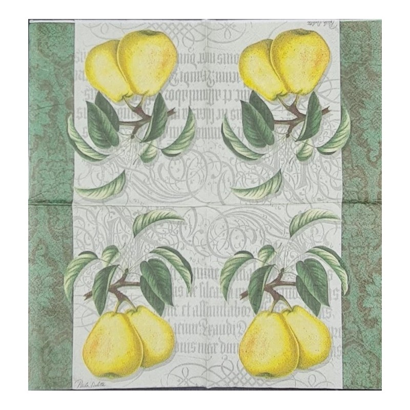 TWO Individual Napkins Pears Fruits Cocktail for Decoupage (730)