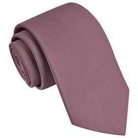 Branduce 3.15"（8cm） Mens Solid Satin Tie Pure Color Necktie + Gift Box, Dusty Rose, general