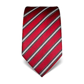 Vincenzo Boretti Men's Tie Pure Silk Striped Elegant Men's Design Shirt with Suit for Business Wedding 8 cm Narrow / Wide, red