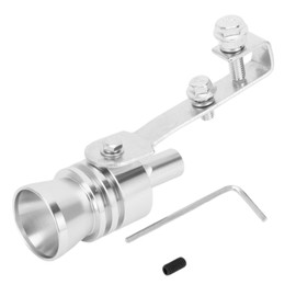 INFINAUTO Turbo Sound Muffler Pipe Whistle, Rear Tailpipe L Car Motorcycle Roar Maker Aluminum Silver Tone, 1 Set