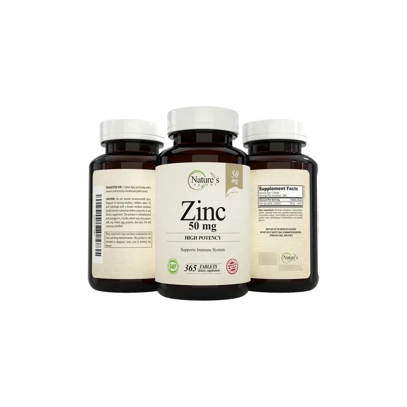 Natures Potent Zinc 50 Mg - Tabletas 365 - 1