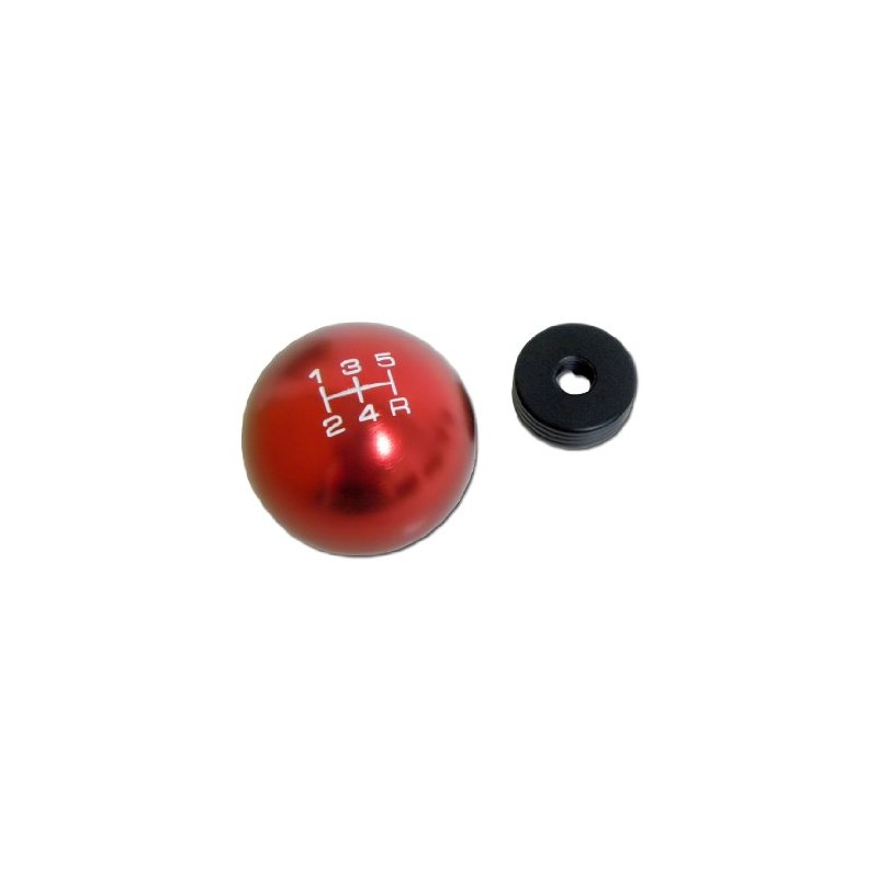 10x1.5mm Thread 5 speed Shift Knob in Red Round Billet