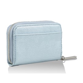Jill Stuart JSLW4AC1 Coin Purse, Breeze, Pigskin Leather, Glitter Film Processing, Coin Case, Slim Wallet, Thin, Compact, Includes Original Charm, Women's, Stylish, Adult and Cute, ice blue