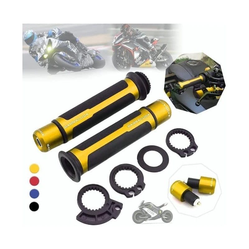 Vmingo Puño Moto Cubre Contrapeso Aluminio Deportivo Universal Rojo