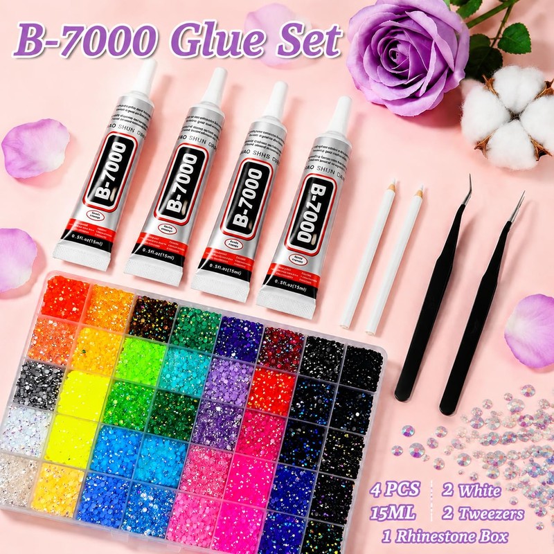 Rhinestones for Bedazzling Kit, 40000Pcs Multi-Color 3mm Resin Flatback Gems