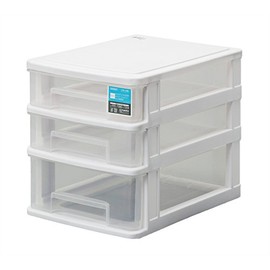Sanko Plastic 3 Tiers Storage Stock, Width 7.6 x Depth 10.4 x Height 8.5 inches (19.2 x 26.5 x 21.8 cm), White