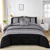Dintszyayue Black Comforter Set King Size, 8 Pieces Boho Striped