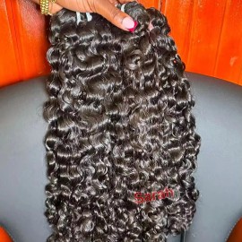 Raw Vietnamese Hair Single Donor Burmese Curly Raw Bundles Human Hair with Frontal and Closure Unprocessed Hair Extensionscolor: 1pcs bundle Burmese curly, Stretched Length: 10 Inches
