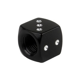 SENZEAL 5x Dice Dust Caps for Car Tyres Aluminum Motorbike Wheel Bicycle Valve Caps Covers Black
