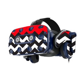 MightySkins Skin Compatible with HTC Vive Pro VR Headset - Red Chevron | Protective, Durable, and Unique Vinyl Decal wrap Cover | Easy to Apply, Remove, and Change Styles | Made in The USA