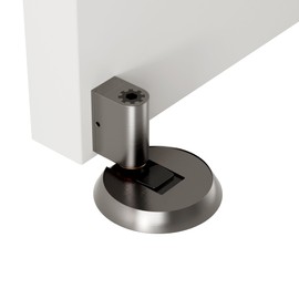 DOOROOM 1 Pack Solid Brass Windproof Door Stopper, Mechanical PushLock Design No Drill Installation Heavy Duty & Wall Protector, Ideal for Offices Home Use Baby & Pet Friendly