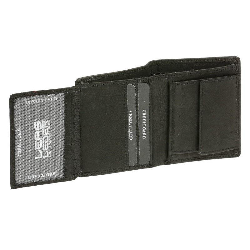 Small wallet JOCKEY CLUB, Genuine Leather, black - ''LEAS Mini-Edition''