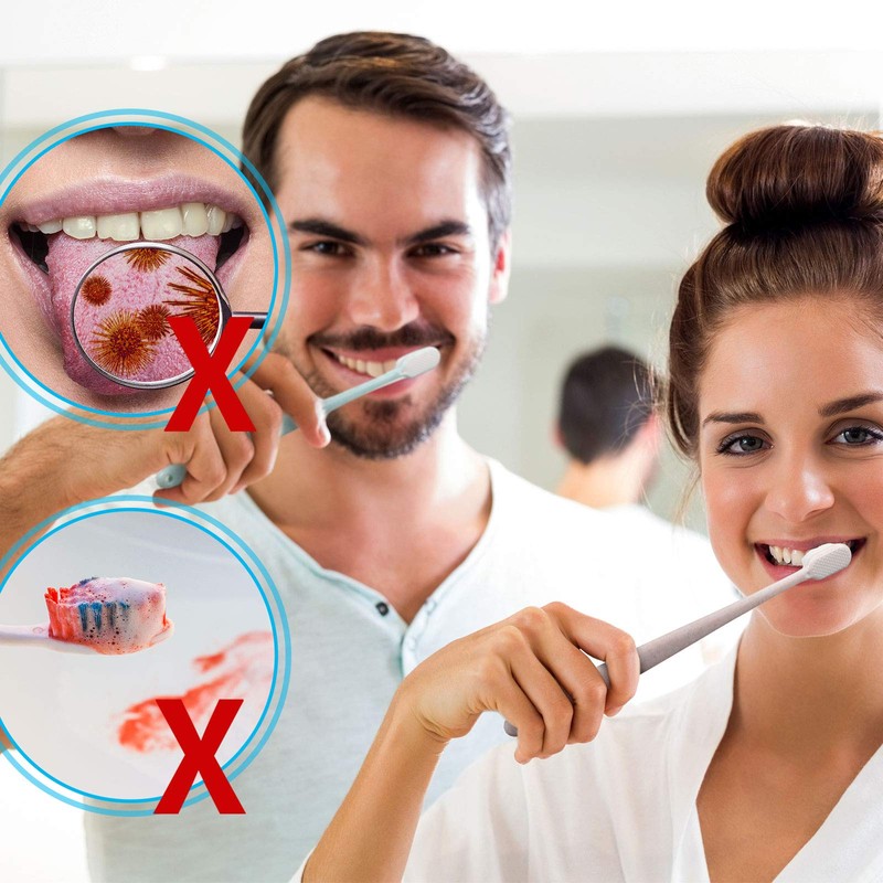 Boao 4 Pieces Extra Soft Toothbrushes for Sensitive Gums with