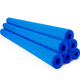 Hollowfly 6 Pack Jumbo Pool Noodles Swimming Floating Foam Tube Extra Large Hollow Bright Swimming Pool Noodles Bulk Heavy Duty for Boys Girls Adults(Blue,55 x 3.5 Inch)