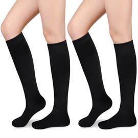 Olreco Black Knee High Socks for Women Black Knee Socks Knee High Black Socks Long Socks for Women High Socks Long Black Socks