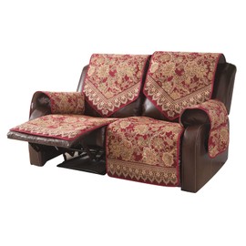 LUFEIJIASHI Waterproof Recliner Sofa Covers Non-Slip Recliner Couch Covers for 2 seat, Split Washable Jacquard Reclining Couch Covers Furniture Protecto (RED, 2 Seater)