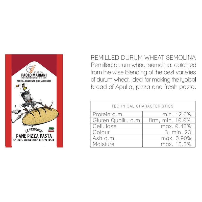 Paolo Mariani Durum Wheat Semolina Flour for Bread, Pizza and