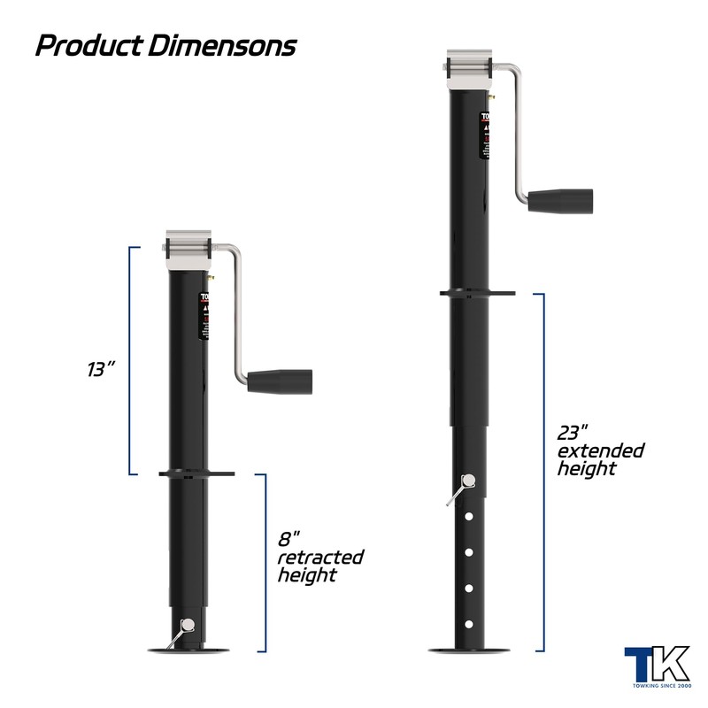 TOWKING 5000 lbs 15" Lift Side Wind A Frame Trailer