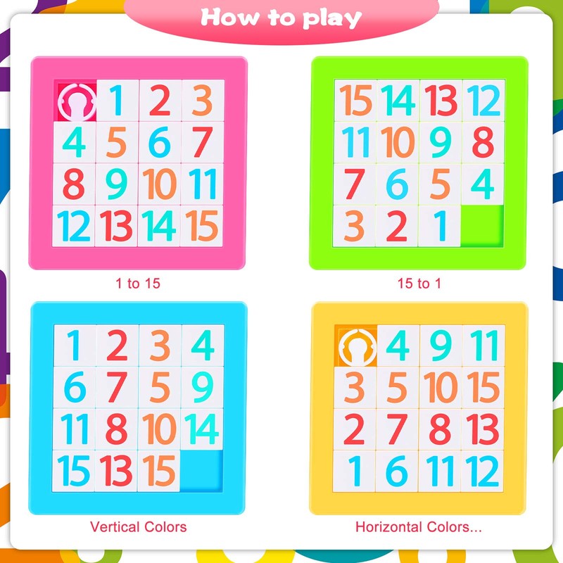 8 Pieces The 15 Puzzle Plastic Slide Number Puzzle Brain