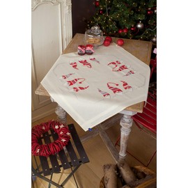 Vervaco Embroidery: Tablecloth: Christmas Elves, COTTON NA, 80 x 80cm