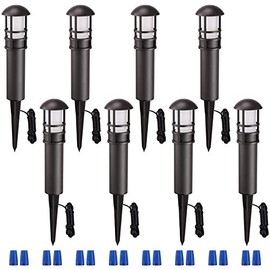 LEONLITE 8-Pack LED Landscape Pathway Lighting, 3W 12V Low Voltage Path Lights Walkway Lights CRI90+, IP65 Waterproof, ETL Listed, Bronze Aluminum Housing, 3000K Warm White