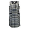 Schuerzenfabrik Button Gown Women's Mixed Fabric Checked Apron Sleeveless Cooking
